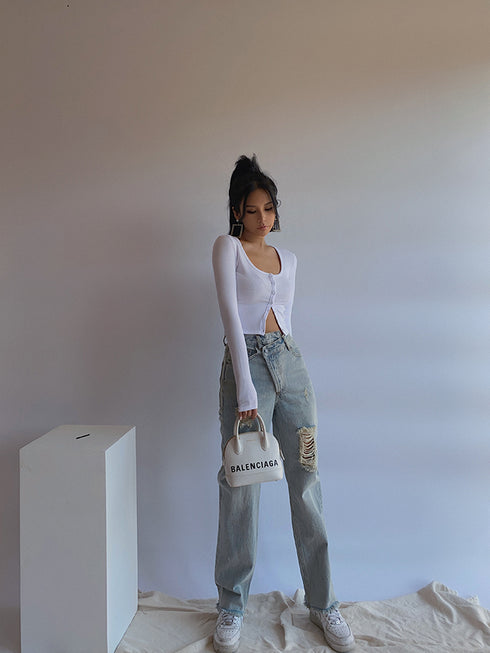 Women's slim straight loose jeans - ROUTINE FASHION